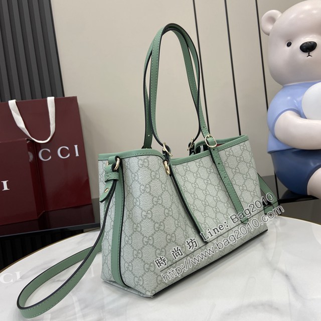 Gucci專櫃古馳最新款購物袋GG圖案條紋織大號肩背包 jh2625型號：815214